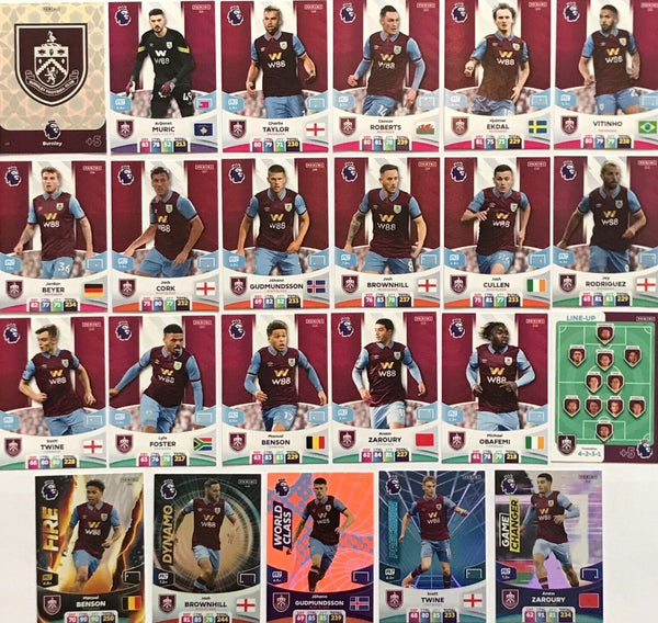 Panini Premier League Adrenalyn 2024 23 24 Burnley Base Team Trading Cards