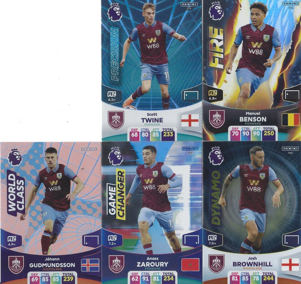 Panini Premier League Adrenalyn 2024 23 24 Burnley Base Team Trading Cards