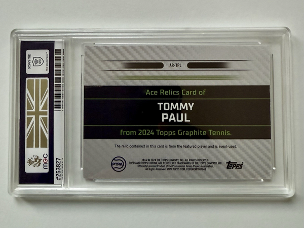 Topps 2024 Graphite Tennis Tommy Paul Ace Relic Used Memorabilia Chrome MGC 8