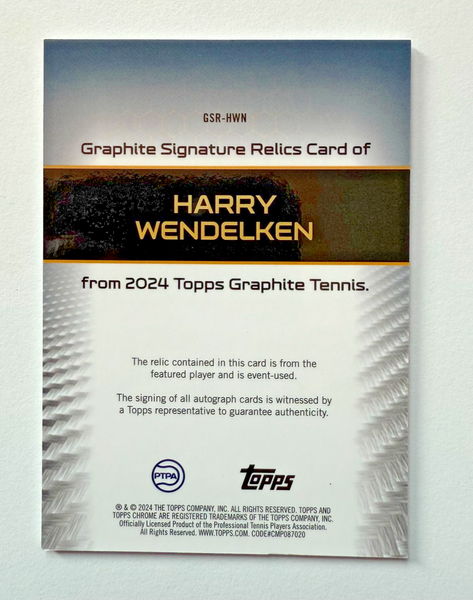 Topps Graphite 2024 Harry Wendelken Relic Auto Refractor Chrome Tennis Rookie