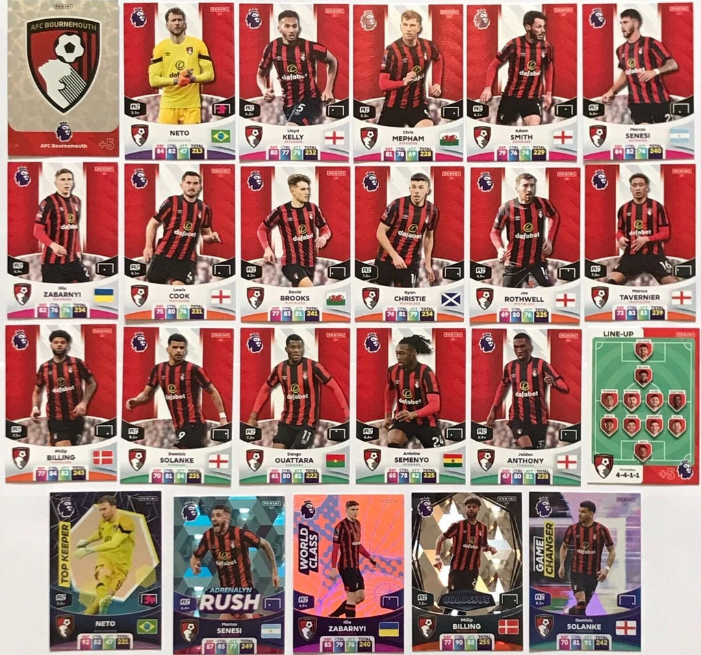 Panini Premier League Adrenalyn 2024 23/24 Bournemouth Base Team Trading Cards