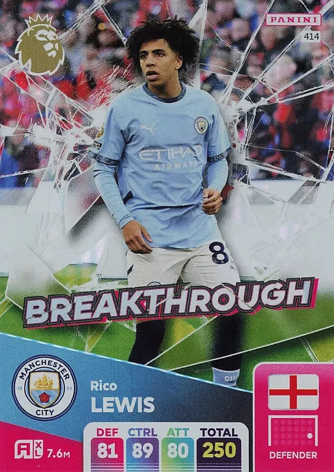 Panini Premier League Adrenalyn XL Rico Lewis Breakthrough Manchester City 24/25