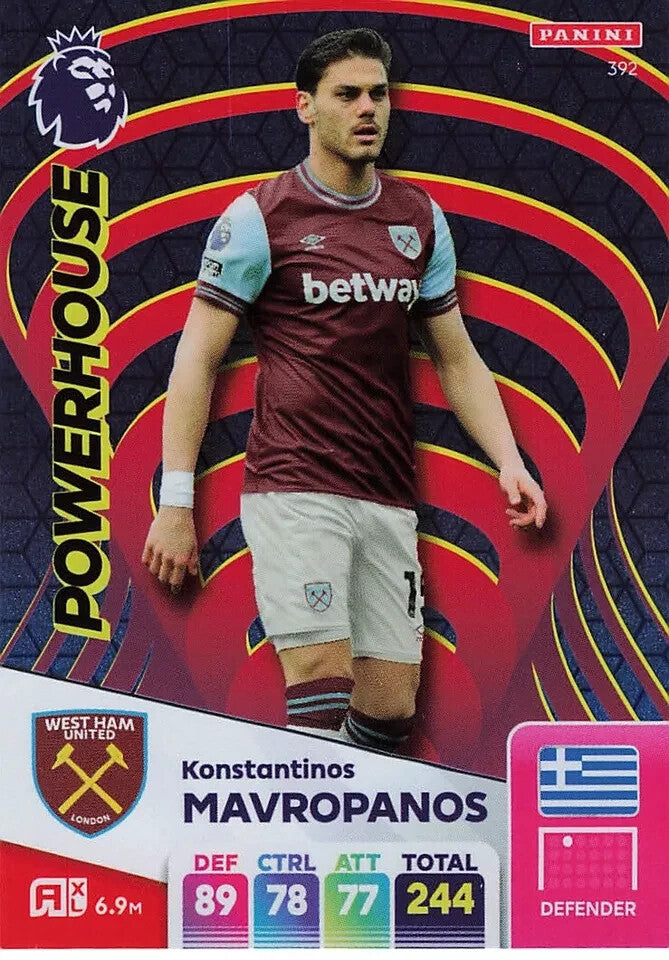 Panini Premier League Adrenalyn XL Konstantinos Mavropanos Powerhouse 24/25 Card