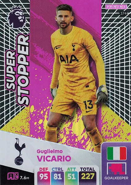 Panini Premier League Adrenalyn XL Guglielmo Vicario Super Stopper 24/25 2025