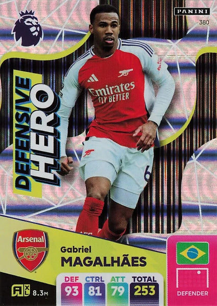 Panini Premier League Adrenalyn XL Gabriel Magalhaes Defensive Hero 24/25 Card