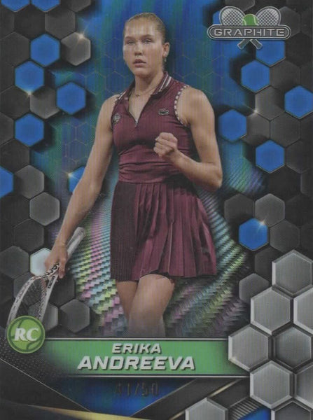 Topps 2024 Graphite Tennis Erika Andreeva Blue Parallel Rookie Chrome /50 MGC 5