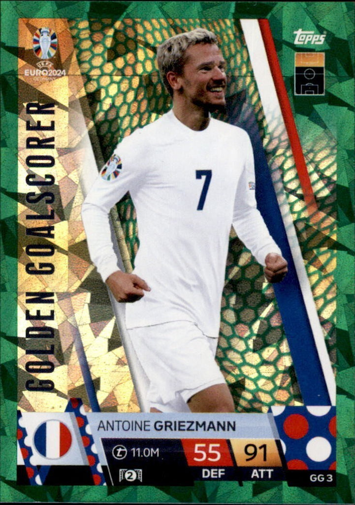 Match Attax Euro 2024 Antoine Griezmann Crystal Green Parallel Golden Goalscorer