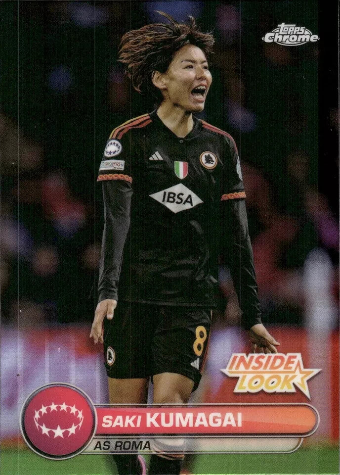Topps Womens Chrome 2023-2024 Saki Kumagai AS Roma Inside Look Card