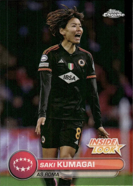 Topps Womens Chrome 2023-2024 Saki Kumagai AS Roma Inside Look Card