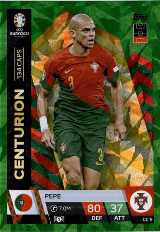 Match Attax Euro 2024 Pepe Green Emerald Parallel Centurion UEFA Topps Card